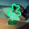 Green Clover Neon Sign Light – USB & Battery Powered Summer Tabletop Lamp for Bedroom, Bar, or Outdoor Vibes